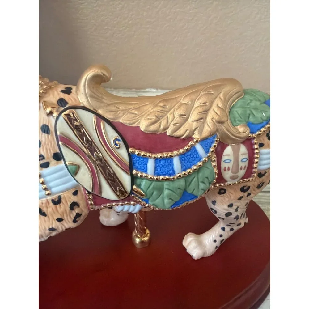 Lenox Carousel Leopard 2004 Porcelain Figurine w/ Wood Base in Box - Picture 15 of 16